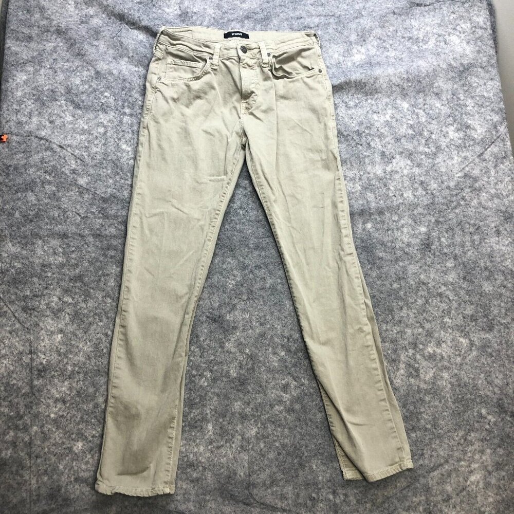 Mavi Jeans Mens 33 x 34 Beige Jake Denim Cotton Stretch Slim Straight 5 Pocket